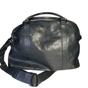 Donna Karan Black Leather Duffel Bag